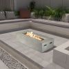 Rashid Rectangular Concrete Propane Fire Pit Table â€“ Smokeless Outdoor Heater