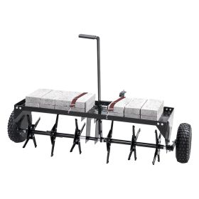VEVOR Tow Behind Plug Aerator, 40-Inch Tow Behind Lawn Plug Aerator with Universal Hitch, Pull Behind Aerator with Iron Spikes Alternately Arranged