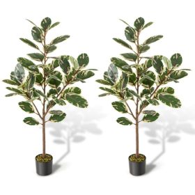2 Pack 4.3 Feet Tall Artificial Bird of Paradise Plant Fake Banana Leaf