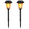 2Pcs Solar Flame Torch Light IP65 Waterproof Flickering Flame Stake Lamp Decorative Landscape Lamp For Garden Path Yard