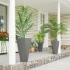Outsunny Trio of Tall Grey Planters: Stackable, with Drainage, Ideal for Outdoor or Indoor Use|