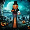 HOMCOM 12FT Inflatable Halloween Decoration Pumpkin Reaper with Skeleton, Outdoor Decoration with LED Lights for Garden, Party