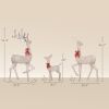 Outsunny Lighted Reindeer Christmas Decorations, 3-Piece Light Up Christmas Deer Family Set with LEDs for Outdoor, Gold