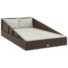 Garden Bed Brown 43.3"x78.7" Poly Rattan