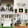 HOMCOM 2 PCS 17.7" Topiary Balls Cedar Topiary Plants, Indoor Outdoor Fake Plants, UV-protected, Green
