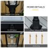 92.5" Outdoor Lamp Post Light, Solar-Powered Streetlight, w/ Clear Glass, Black