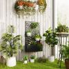 Outsunny Metal Garden Bed with Trellis for Climbing Plants, Freestanding or Wall Mounted Flower Bed for Garden, Patio, Balcony
