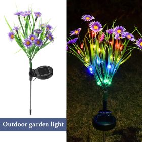 Solar Garden Lights LED Flower Stake Lamp Outdoor Yard Waterproof Patio Decor (Package: 4 Pack, Color: Purple)