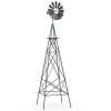 8 Feet Windmill Metal Ornamental Wind Wheel Weather Resistant